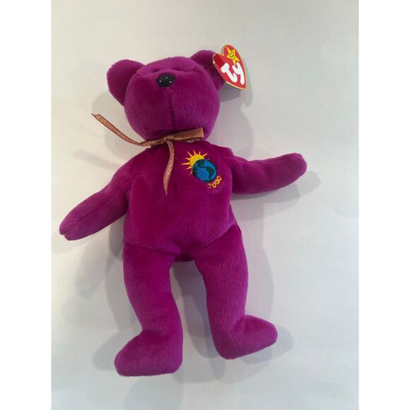 TY Beanie Baby Millennium Millenium Bear 1999 Retired With Tag Errors - Picture 3 of 12